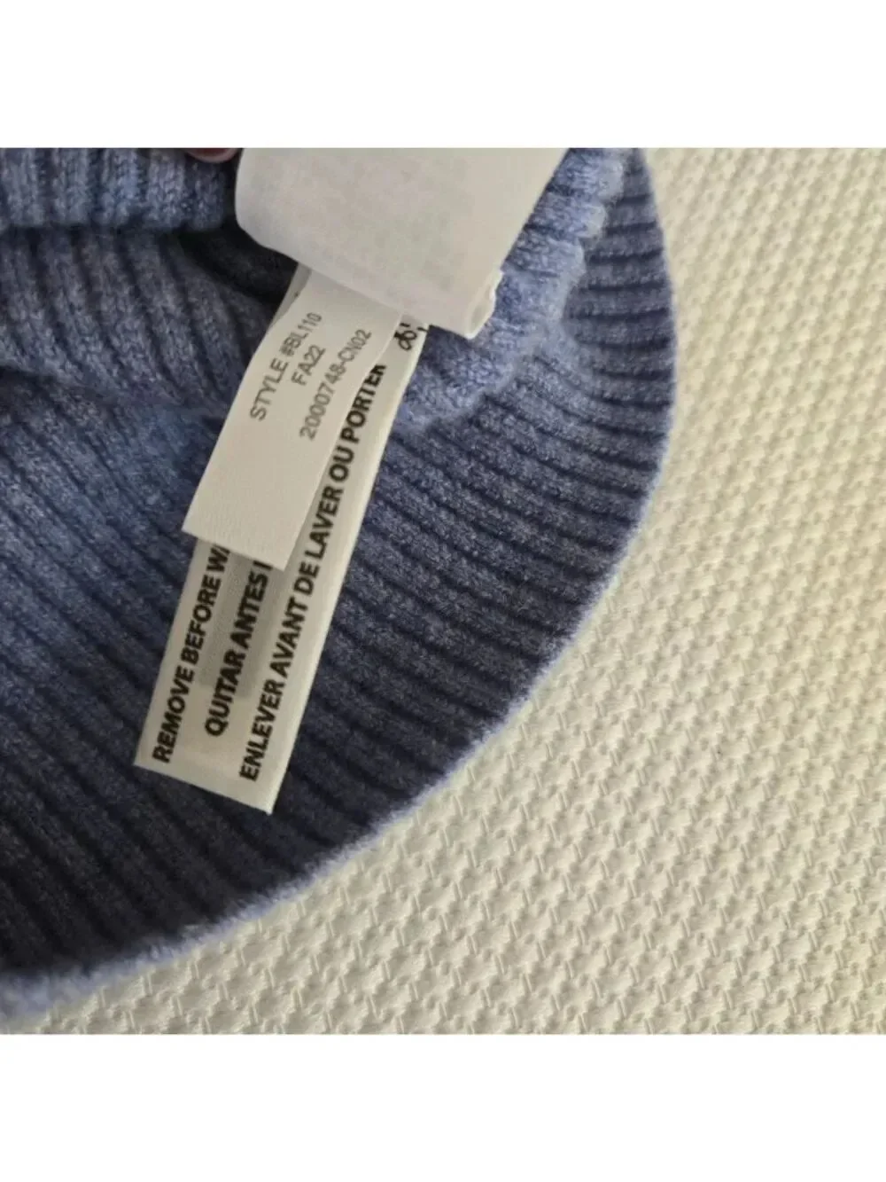 JCrew Ribbed Cashmere Blend V-Neck Tank Top Sweater Blue Size L Coastal